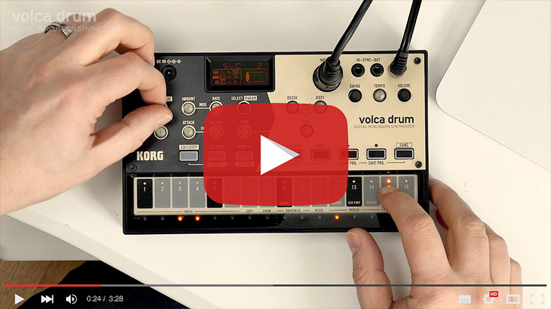 Korg introduces the basic functionality of the Korg Volca Drum digital percussion synthesiser